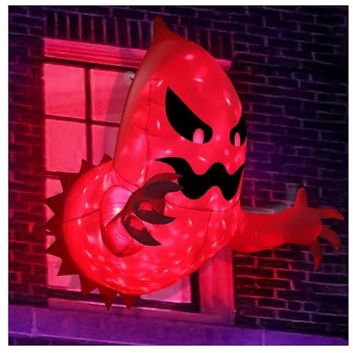 Fantasma gonfiabile di Halloween con luce, decorazione per finestre per esterni, spooky fantasma per giardino, decorazione ideale per Halloween, decorazione accattivante e divertente
