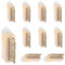 KOHAND 10 PCS Plated Copper Wire Patio Brush Head Replacement, 10 x 3.5 x 4 cm Weed Brush Head Wooden Block Paving Brush Head for Clean Weeds, Moss, Floor and Bricks Corners and Gap