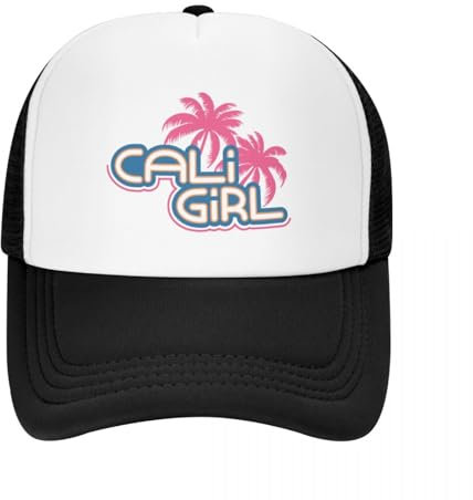 ZTQTQZZ Atmungsaktiv Mesh Baseballmütze Sporthut Cali Girl Logo Baseballmütze Golfmütze Derbyhut Strandausflug Mützen Männer Frauen