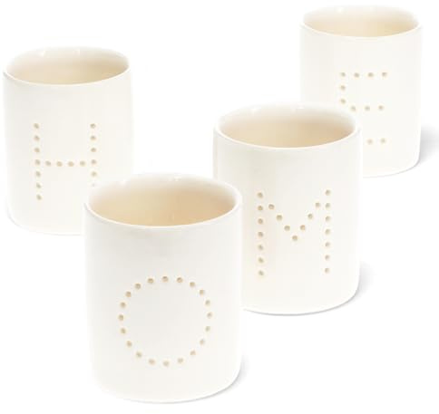 Glossy Ceramic Tealight Holders (set of 4) - HOME