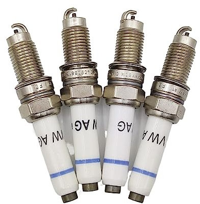 KFJFDHES 4 Stück 04C905616 Zündkerze kompatibel mit VW Volkswagen Golf Bora Skoda Jette Sagitar Octavia Citigo Rare Yeti 04C 905 606 Zündkerze Solides Terminal