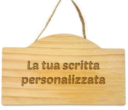Targhetta in Legno Fuoriporta 20 CM Personalizzabile con Corda in Canapa da Appendere per Porta Targa Personalizzata con Frase Scritta Cognome Nome Immagine Logo (8)