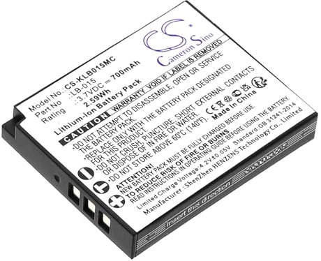 TCTK Akku 700mAh Kompatibel mit [Kodak] WPZ2 Ersetzt LB-015