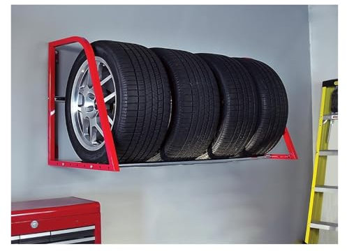 Reifenständer zum Rollen, Reifenständer, Reifenständer zur Wandmontage, Aufbewahrungshalter aus Metall zum Aufhängen in der Garage, Präsentationsständer für mehrere Reifen für Autoreifen/Fel