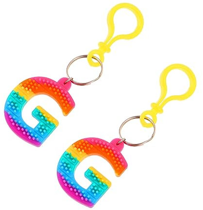 WRITWAA 2stücke Bunte Alphabet Schlüsselanhänger Weichem Praktische Schlüsselketten Für Taschen Und Dekoration Als Souvenir Oder