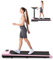 Tapis Roulant Elettrico Pieghevole Salvaspazio, Velocità Regolabile 1-8Km/H, Walking Pad 2.5HP, Nessuna installazione richiesta, Salvaspazio, Telecomando (Rosa pallido)