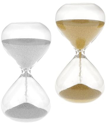 getuse Sablier 3 Minute Sablier Horloge Minuterie pour Maison Bureau Décoration Argent + Or