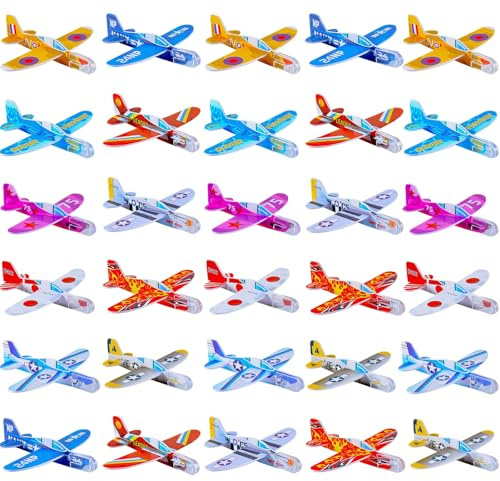 Guyode 30 st Flygplan Leksak Olika Flygplan Mönster Individuellt Förpackade Flygplan Leksak Mini och Lätt Gäller Födelsedagspresent Pojke eller Flicka