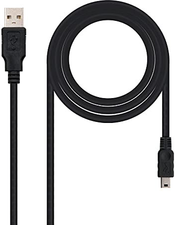 PRENDELUZ Cable USB 2.0 Tipo A/M a Mini USB 5 PIN/M, 0.5 m - Conexión de dispositivos, transferencia de datos y carga.