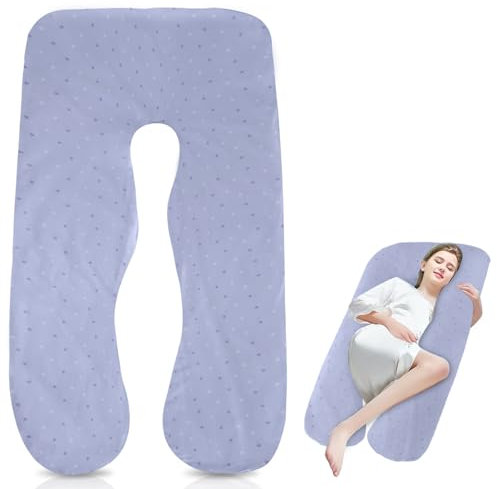 Schwangerschaftskissenbezug, 150 x 80cm J Form Bezug für Seitenschläferkissen, Abnehmbarer Baumwolle Körperkissen, Maschinenwaschbar Ersatzbezug für Erwachsene Stillkissen, Stillkissenbezug, Grau