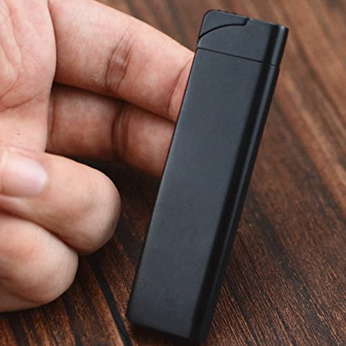 Ultradünnes, nachfüllbares Butanfeuerzeug, winddichtes, nachfüllbares Metallfeuerzeug mit Einstellbarer Flammengröße, Herren-Accessoire, Geschenk (Gas Nicht im Lieferumfang enthalten)(F)