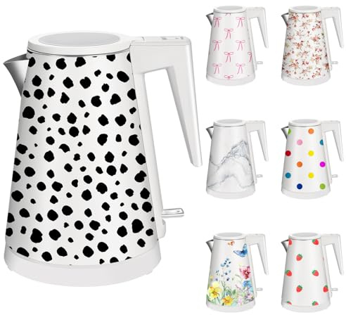 YENTEN One-Touch Electric Kettle, 1.2L Stainless Steel Personalization Kettle Electric with Auto Shut-Off, BPA-Free & Fast Boil Technology (Leopard)