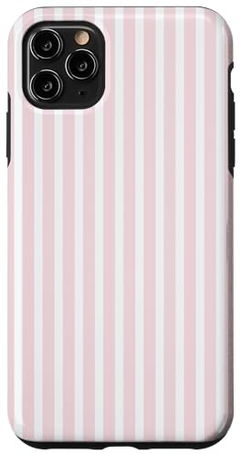 Preppy Blush Pink & White Vertical Stripe Style Case for iPhone 11 Pro Max