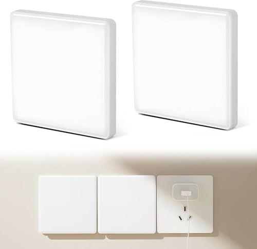 Yuiturt 2 Pcs Cache Prise Murale, Plaques Murales Vierges 86x86mm, Cache Prise et Cache Trou Mural pour Compteur Électrique, Support Caché Encastré en Métal pour Prises Inutilisées (blanc)