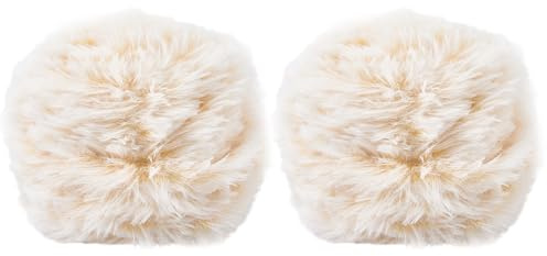 CABODYALS 2 matassa 64M Beige Filato di Pelliccia Sintetica In Poliestere Peluche Uncinetto Morbido Velluto Grosso Grosso Peloso Filati per Ciglia Sfusi per Cucito Creazione Uncinetto Maglia Coperta M