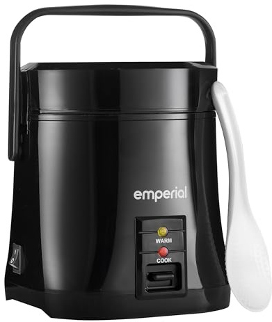 Emperial Small Rice Cooker 0.3L, Mini Electric Rice Cooker for 1-2 People | Warm Function, Removable Non-Stick Inner Pot, Measuring Cup & Spatula