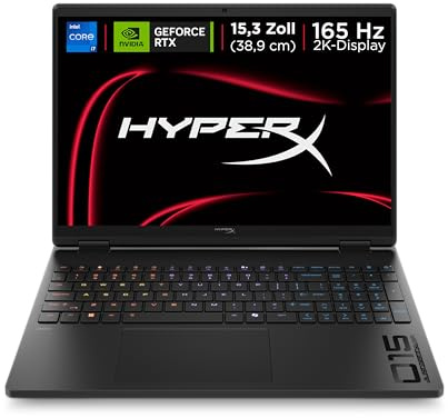 HP HyperX Omen Gaming Laptop (15.3 2K Display, Intel Core i7, 16GB RAM, 1TB, NVIDIA GeForce RTX 5060, Win11, QWERTZ) - Schwarz