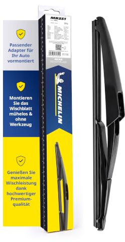 MICHELIN Scheibenwischer Heck MR351 | Ersatz für Direktmontage Hinten | Citroen C4 Grandtourer [04.18->]; Renault Megane III [07.07-05.17] | Länge 350mm