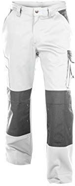 Dassy Boston 245 G Arbeitshose, zweifarbig, Kniepolstertaschen, Schwarz/Grau, Weiß/Grau