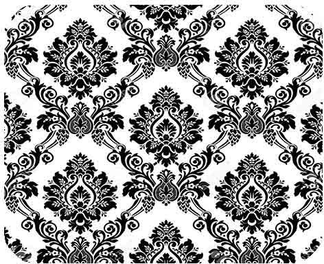 Premium Quality (Mousepad) Damask Black and White Fashion Print On 1/4 Super Thick Non Slip Genuine Rubber Mouse Pad (Gaming Mousepad) Gaming Mouse pad With Polyester top by S & S Accessories(TM)