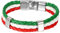 JewelryWe Schmuck Armband, Italienische Italien Flagge Armreif, Leder Legierung, für Herren Damen, Grün Weiss Rot
