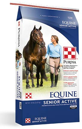 Purina Active Senior Horse Feed, Equine Feed for Active Senior Horses, Pelleted, 50 lbs
