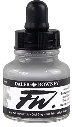 Daler - Rowney FW 29.5ml Art Bouteille d'encre acrylique - Cool Gris