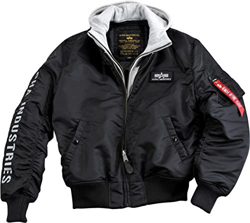 Alpha Industries Herren MA-1 D-Tec SE Bomberjacke, Black/Grey, 3 XL