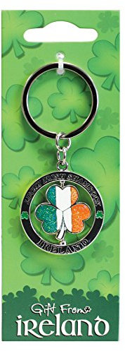 Carrolls Irish Gifts Lucky Irish Schlüsselanhänger mit Kleeblatt-Motiv, dreifarbig