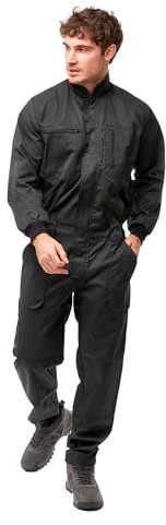 strongAnt Overall Kiel easyClean wasserabweisend, Rallyekombi, Allround-Kombi, Arbeitsoverall mit Knieverstärkung - Schwarz L