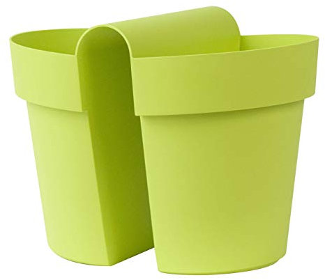Euro 3 Plast 0345 Blumentopf mit Reserve, Grün
