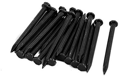 sourcing map 50 Stück Hardware Nägel 3mm x 40mm Faserbeton Zement Wandspitze Nägel Schwarz