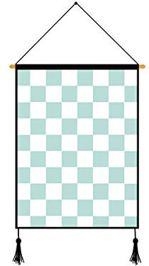 Blackish Green Fresh Lines geometrisches Gitter, 45 x 65 cm, Stoff, moderner High-Definition-Druck, Wanddekoration 17.7 X 25.5 Inches 1.square Grids