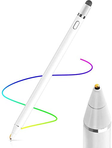AICase Kapazitiver Eingabestift, 2-in-1-Eingabestift, Touchscreen, 1,45 mm, hohe Präzision, kapazitiver Universal, kompatibel mit Smartphones, Tablets, Apple iPhone/iPad, Weiß