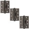 D&H™ 4 x 3 Inch - 102mm x 76mm Ball Bearing Fire Door Hinge Set (3 Hinges) Polished Black Nickel Grade CE13 - Premium UK Quality