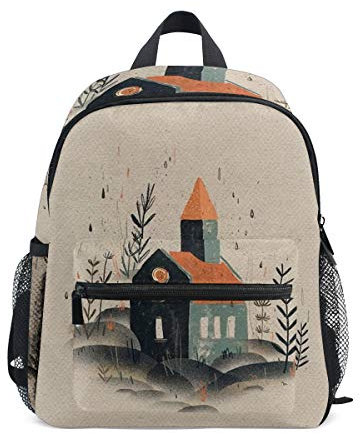 Kinderrucksack Retro House Kindergarten Kindergartentasche für Kleinkinder Mädchen Jungen
