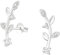 Monkimau Damen Ohrringe Blatt Strauch Ohrstecker aus 925 Sterling Silver echt Silber mit 8 Kristallen