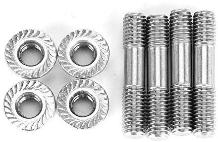 Bullone sostituzione per collettori di scarico,Collettori di scarico Bullone,sostituzione perni collettore di scarico 4 pezzi M8x1,25 42mm/1,65 pollici T25 T28 Dadi prigionieri di scarico auto