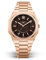 ZINVO Rival Rose Gold Quartz Acier Marron IP Dateur Or Silicone Saphir Montre Homme