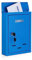 Relaxdays Briefkasten mit Namensschild, aus Metall, mit 2 Schlüsseln, Postkasten schmal, HxBxT: 30,5 x 21 x 7 cm, blau