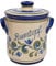 Steinzeug-Schmitt Rumtopf Serie Flora Deutsche Qualität (Inhalt 5 Ltr. - Grün-Blau)