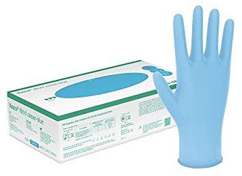 150 Stück Blau Nitrilhandschuhe Braun Vasco Medium Large Unsteril Puderfrei Untersuchungs-Handschuhe Einweghandschuhe Latexfrei Einmal-Handschuhe disposible gloves, blue, Medium Large (Blau, Medium)