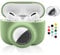 2 in 1 Protective Case for Apple AirPods Pro Air Tag Holder Combo, Soft Silicone Airpods Pro AirTag Case with 2 PCS Screen Protector, Anti-Scratch Anti-Fall Anti-Lost Shockproof Durable(EmeraldGreen)