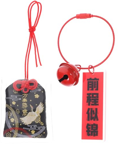 HOMSFOU Japanische Teetasse Schwarz Omamori Sachet Charms Auto H? Glücksack Anh?nger Tasche Ornamente für Gesundheit Verkehr Japanischer Japanische Flagge
