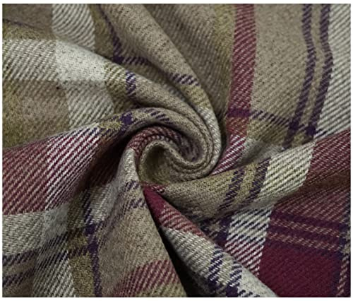 Skye Balmoral Thick Wool Effect Tartan Upholstery Curtain Fabric Sofa Plaid Fabric (100 x 140cm (1 Metre), Heather)