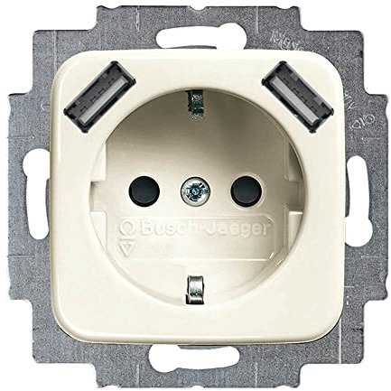 Busch-Jaeger 20 EUCB2USB-212 SCHUKO mit 2x USB-Anschluss Cremeweiß Busch-Duro 2000 SI