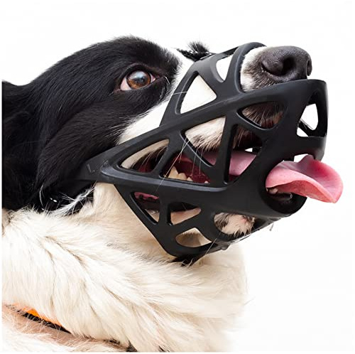 NALEINING Hundemaulkorb, weicher Korb Kunststoff Maulkörbe für Hund, weich und bequem, Anti-Biss und Anti-Bellen, ermöglicht Trinken und Höschen, Schwarz (X-Large)