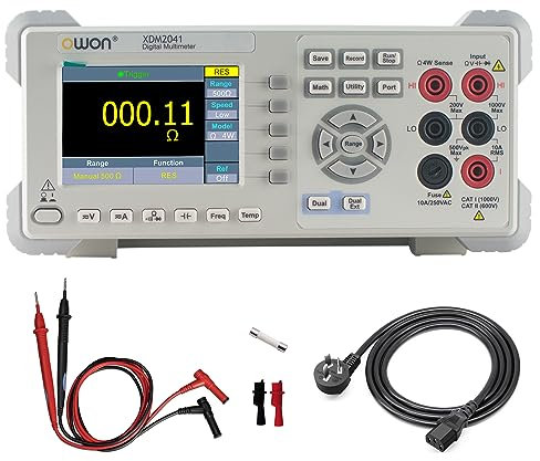 OWON XDM2041 Multimetro Digitale Portatile, Multimetro Digitale Desktop da 3,7 Pollici, Tester di Temperatura LCD True RMS da 55000 Conti per Strumenti e Laboratori, Fabbriche