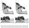 Moendergo 4PCS Supports pliants pour pieds de table, supports pliants à 180° avec vis, charnière pliable, support d'étagère pliable à extension autobloquante pour banc de travail (180° argent)