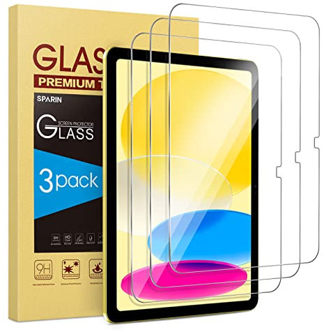 SPARIN 3 Stück Schutzfolie für iPad A16 11.Generation 2025/iPad 10. Generation 2022 Panzer Schutz Glas, Displaychutzfolie für iPad (A16) 11 Zoll/iPad 10 Folie, 9H-Härte Schutzglas